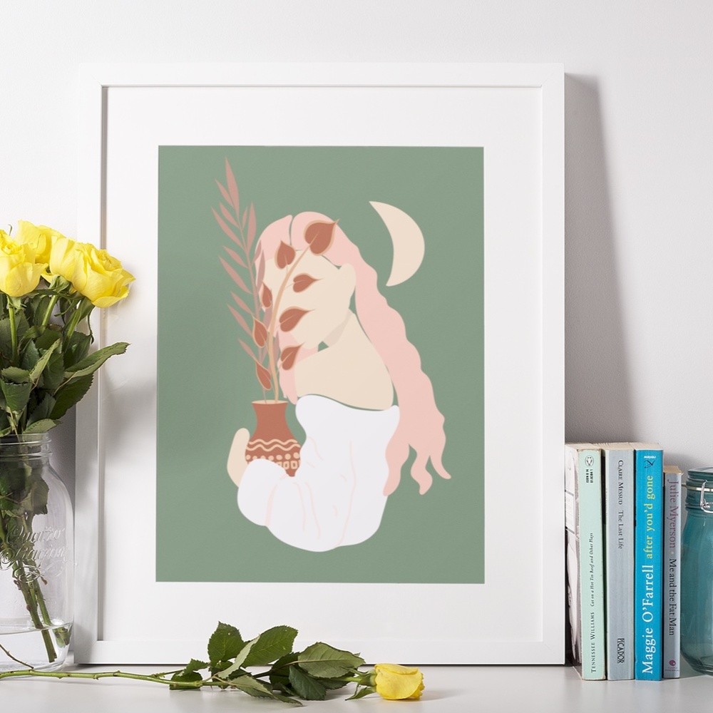 Wall Art Boho Woman Print Poster Illustration Unframed - Picture 10 of 17